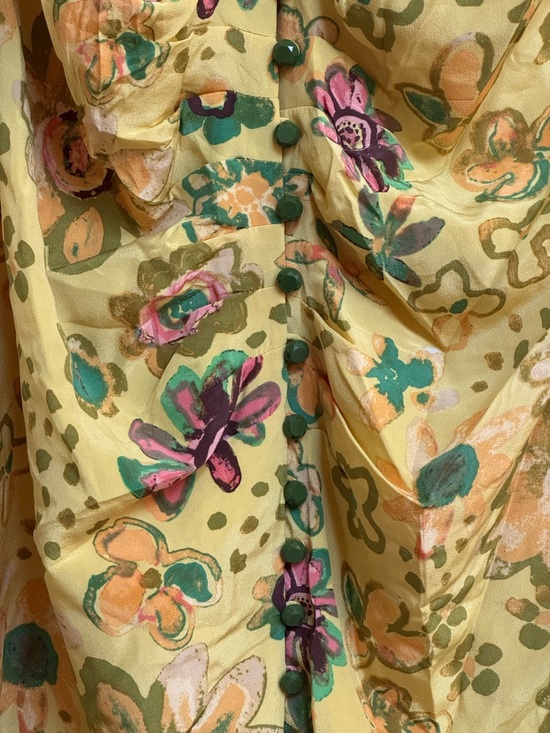 Le Fou Wilfred Tango Silk Yellow Floral Mini Dress. Size 6 - Picture 5 of 10